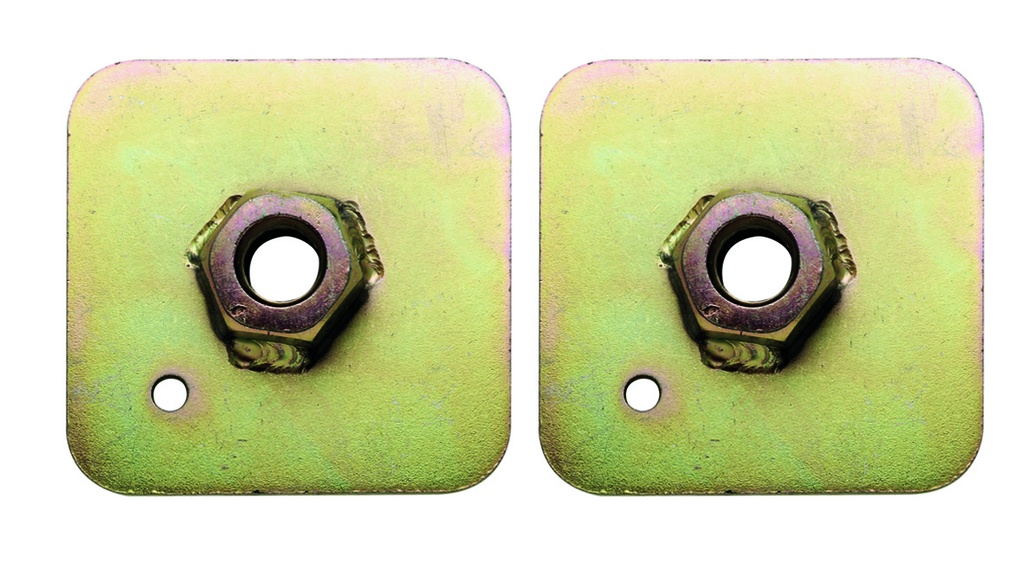 Assiettes et œillets de fixation pour harnais : 65 mm X 65 mm X 3 mm 7/16" UNF, écrou soudé, 40 mm2