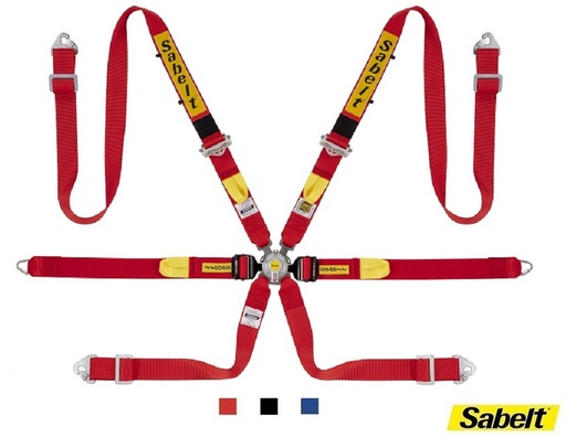Sabelt alu harness GT 2" - 6 points Pull down - FIA8853-2016 - Enduro camlock ANTISLIP