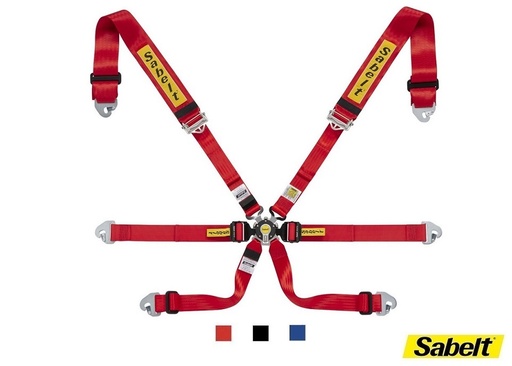Sabelt Alu harness 2"/2" - 6 points Pull Down - CCG632SD - FIA 8853-2016 - Berline