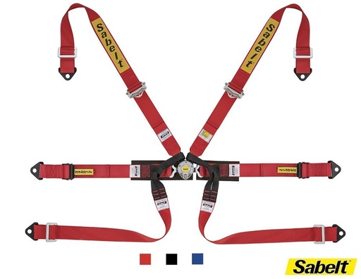 Sabelt Monoplace staal gordel - 6 punts - Pull up - FIA 8853-2016