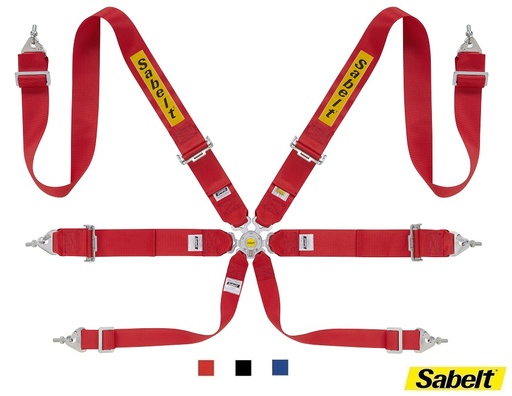 Arnés alu Sabelt - 3"/3" - 6 puntos - CCA633S Up - FIA 8853-2016